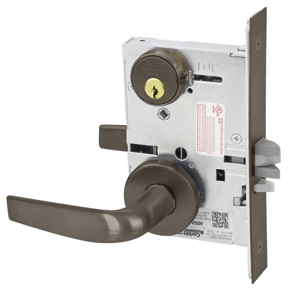 Storeroom or Closet Mortise Lock, CS Lever, A Rose, Oil Rubbed Bronze